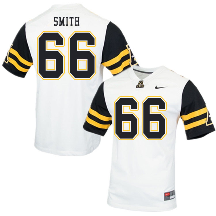 Men #66 Luke Smith Appalachian State Mountaineers College Football Jerseys Sale-White - Click Image to Close
